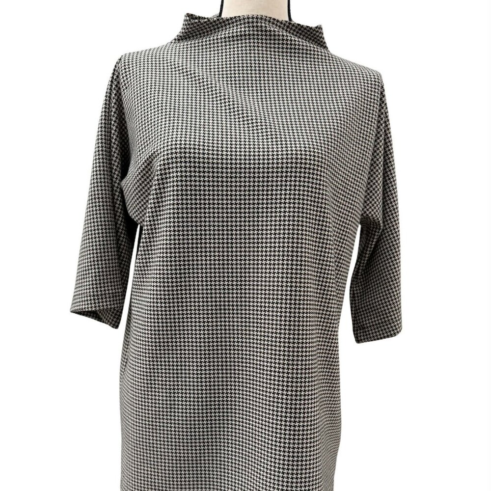 Bryn Walker Adria Jacquard Tunic | Houndstooth Funnel Neck | XXS